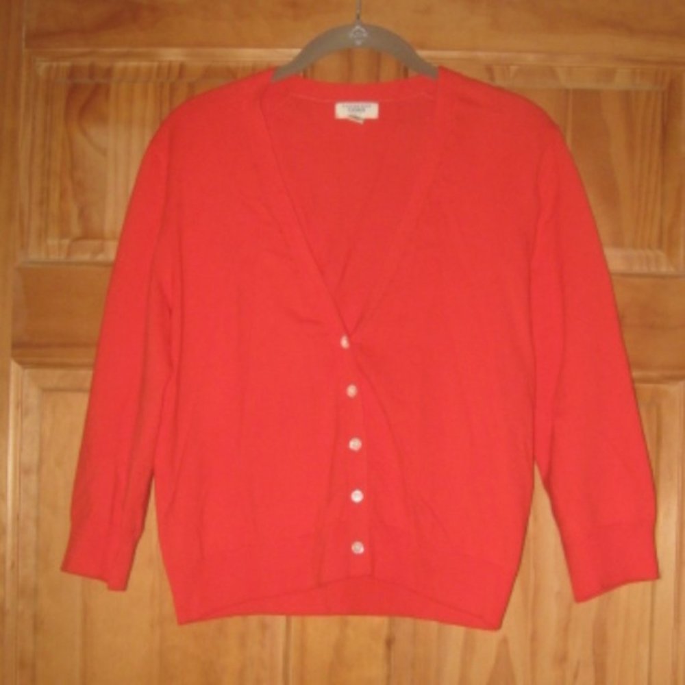 Lands' End Canvas 1963 Orange Cardigan